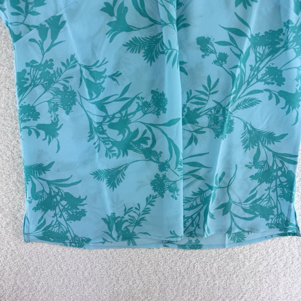 Belle by Kim Gravel Effortless Chic Summer Bloom Blouse Top XXS Blue Atlantis - Picture 4 of 10